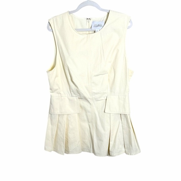 Mare Mare Tops - Mare Mare Sleeveless Peplum Blouse Ivory Size XL